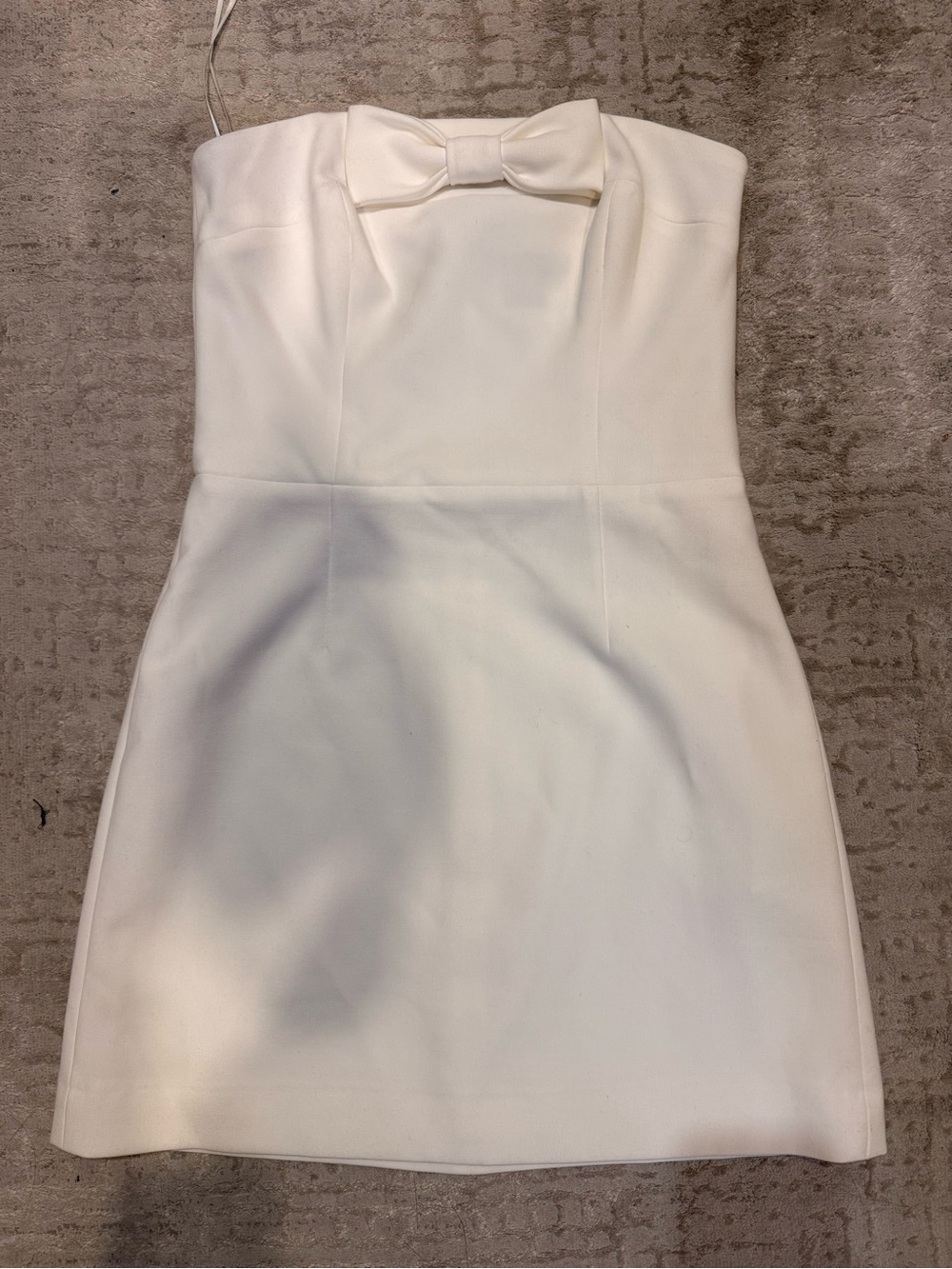 French Connection Strapless Bow-Accent White Mini Dress